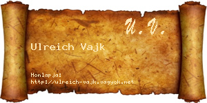 Ulreich Vajk névjegykártya